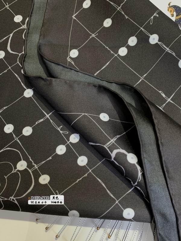 Chanel silk scarf 90X90cmE21 (12)